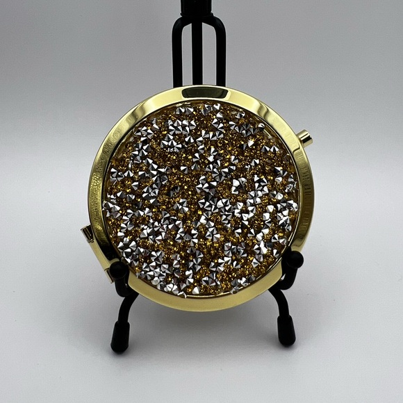 Gold Dual Compact Mirror Heavy Duty Metal - Picture 1 of 6